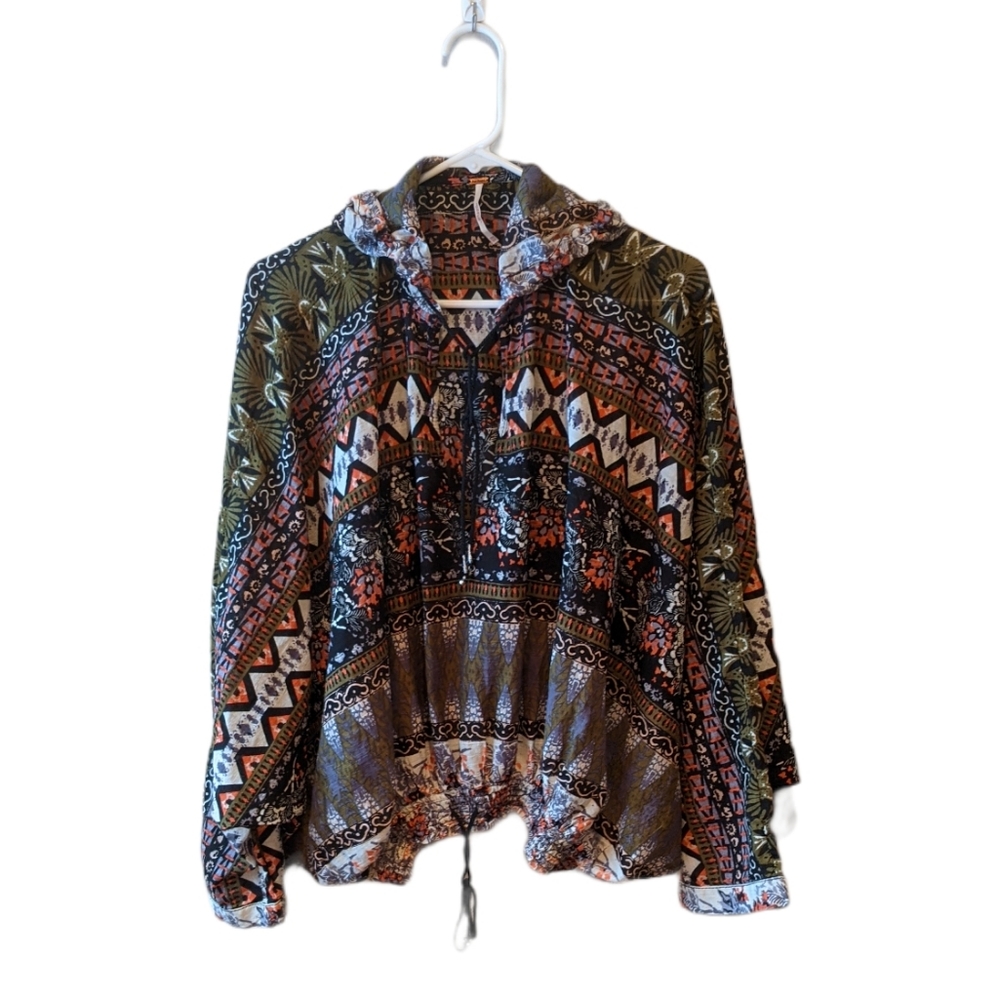 Free  People Hooded Long Sleeve Blouse